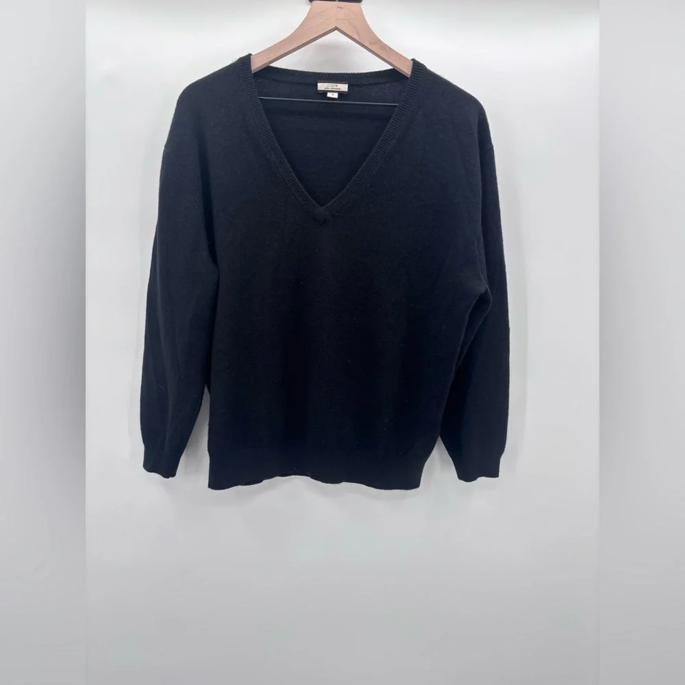 J. Crew 100% Cashmere V-Neck Sweater Size Small in Black
